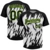 Black Neon Green Pinstripe White Two Button Unisex Softball Jersey, Custom Team Softball Jersey Black Neon Green Pinstripe White Two Button Unisex Softball Jersey, Custom Team Softball Jersey
