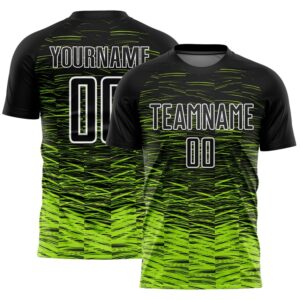 Black Neon Green White Line Sublimation Soccer&hellip;