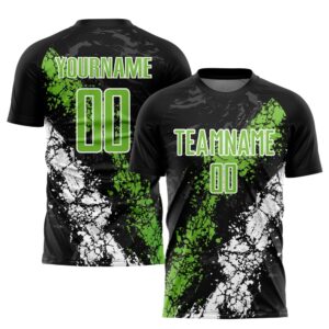 Black Neon Green White Sublimation Soccer Uniform&hellip;