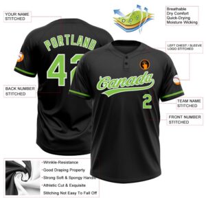 Black Neon Green White Two Button Unisex Softball Jersey Custom Team Softball Jersey 3 e4ud0o.jpg