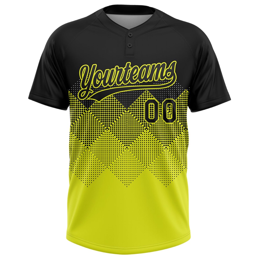 Black Neon Yellow 3D Pattern Gradient Square Shapes Two Button Unisex Softball Jersey, Custom Team Softball Jersey Black Neon Yellow 3D Pattern Gradient Square Shapes Two Button Unisex Softball Jersey, Custom Team Softball Jersey