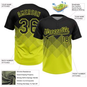 Black Neon Yellow 3D Pattern Gradient Square Shapes Two Button Unisex Softball Jersey Custom Team Softball Jersey 3 gfv9xh.jpg