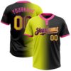 Black Neon Yellow White 3D Pattern Abstract Brush Stroke Two Button Unisex Softball Jersey, Custom Team Softball Jersey