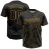 Black Old Gold 3D Pattern Dripping Splatter Art Two Button Unisex Softball Jersey, Custom Team Softball Jersey