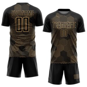 Black Old Gold Abstract Hexagon Sublimation Soccer&hellip;