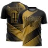 Black Old Gold Gray Sublimation Soccer Uniform Jersey, Custom Team Soccer Jersey Shirt