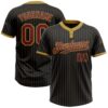 Black Old Gold 3D Pattern Tiger And Peacock Two Button Unisex Softball Jersey, Custom Team Softball Jersey