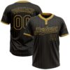 Black Old Gold Pinstripe Purple Two Button Unisex Softball Jersey, Custom Team Softball Jersey Black Old Gold Pinstripe Purple Two Button Unisex Softball Jersey, Custom Team Softball Jersey