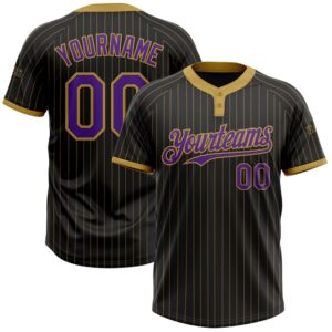 Black Old Gold Pinstripe Purple Two Button&hellip;