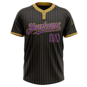 Black Old Gold Pinstripe Purple Two Button&hellip;