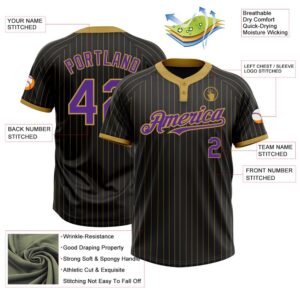 Black Old Gold Pinstripe Purple Two Button Unisex Softball Jersey Custom Team Softball Jersey 3 mhbgc6.jpg