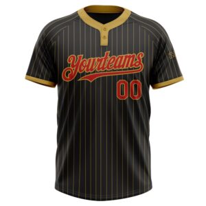 Black Old Gold Pinstripe Red Two Button&hellip;
