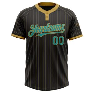 Black Old Gold Pinstripe Teal Two Button&hellip;