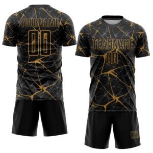Black Old Gold Sublimation Soccer Uniform Jersey,&hellip;