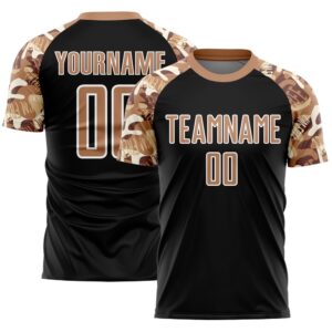 Black Old Gold White Camouflage Sublimation Soccer&hellip;