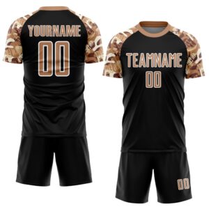 Black Old Gold White Camouflage Sublimation Soccer&hellip;