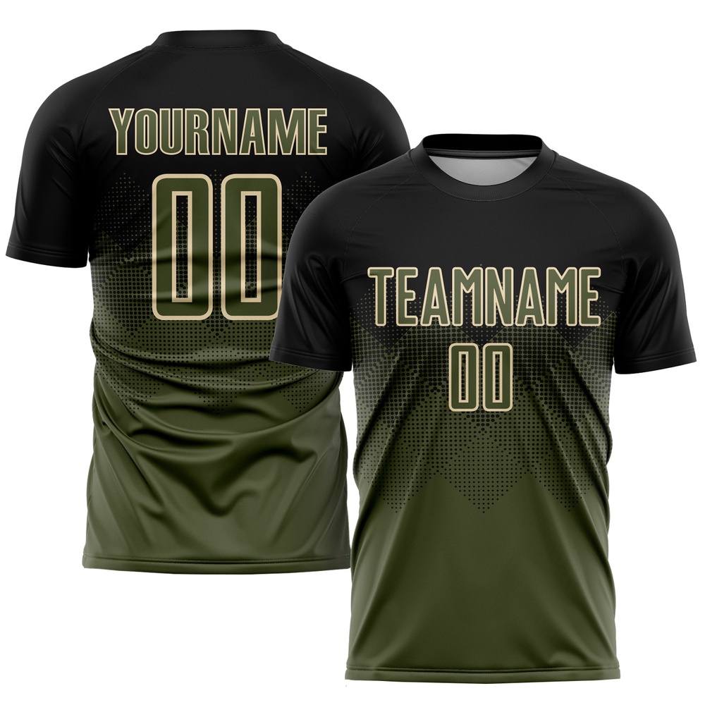 Black Olive Cream Sublimation Soccer Uniform Jersey, Custom Team Soccer Jersey Shirt
