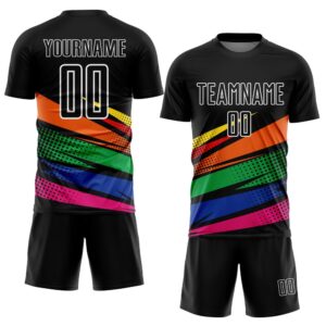 Black Orange Kelly Green Sublimation Soccer Uniform&hellip;