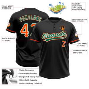 Black Orange Kelly Green Two Button Unisex Softball Jersey Custom Team Softball Jersey 3 gsymip.jpg