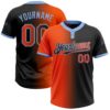 Black Orange Light Blue Two Button Unisex Softball Jersey, Custom Team Softball Jersey Black Orange Light Blue Two Button Unisex Softball Jersey, Custom Team Softball Jersey