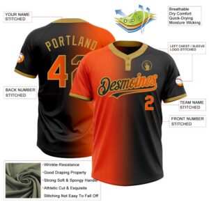 Black Orange Old Gold Gradient Fashion Two Button Unisex Softball Jersey Custom Team Softball Jersey 3 iutdzs.jpg
