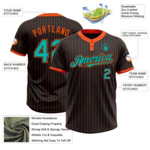 Black Orange Pinstripe Aqua Two Button Unisex Softball Jersey Custom Team Softball Jersey 3 smnhys.jpg
