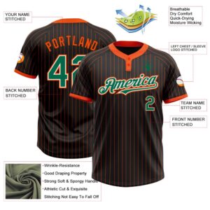 Black Orange Pinstripe Kelly Green White Two Button Unisex Softball Jersey Custom Team Softball Jersey 3 cloe3x.jpg