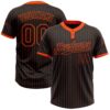 Black Orange Pinstripe Light Blue Two Button Unisex Softball Jersey, Custom Team Softball Jersey Black Orange Pinstripe Light Blue Two Button Unisex Softball Jersey, Custom Team Softball Jersey