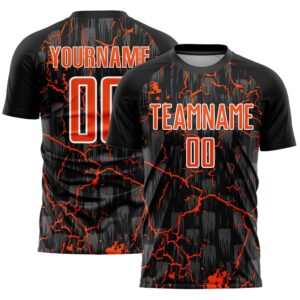 Black Orange White Pink Lightning Sublimation Soccer&hellip;