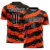 Black Orange White Pink Lightning Sublimation Soccer Uniform Jersey, Custom Team Soccer Jersey Shirt