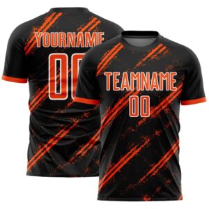 Black Orange White Sublimation Soccer Uniform Jersey,&hellip;