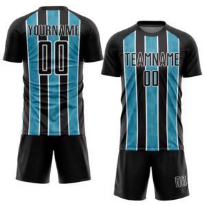 Black Panther Blue White Stripes Sublimation Soccer&hellip;