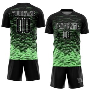 Black Pea Green White Line Sublimation Soccer&hellip;