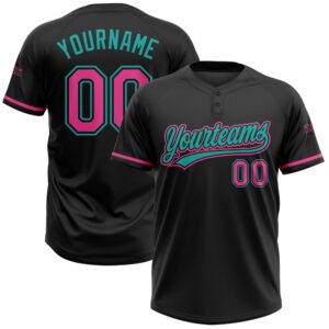 Black Pink Aqua Two Button Unisex Softball&hellip;