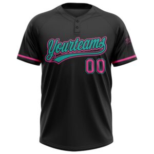 Black Pink Aqua Two Button Unisex Softball&hellip;