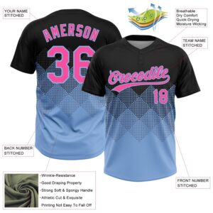 Black Pink Light Blue 3D Pattern Gradient Square Shapes Two Button Unisex Softball Jersey Custom Team Softball Jersey 3 ak6rgt.jpg