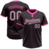 Black Pink Pinstripe Aqua Two Button Unisex Softball Jersey, Custom Team Softball Jersey Black Pink Pinstripe Aqua Two Button Unisex Softball Jersey, Custom Team Softball Jersey
