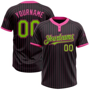 Black Pink Pinstripe Neon Green Two Button&hellip;