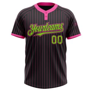 Black Pink Pinstripe Neon Green Two Button&hellip;