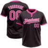 Black Pink Pinstripe Sky Blue Two Button Unisex Softball Jersey, Custom Team Softball Jersey Black Pink Pinstripe Sky Blue Two Button Unisex Softball Jersey, Custom Team Softball Jersey