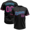 Black Pink Teal Two Button Unisex Softball Jersey, Custom Team Softball Jersey