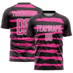 Black Pink White Sublimation Soccer Uniform Jersey,&hellip;