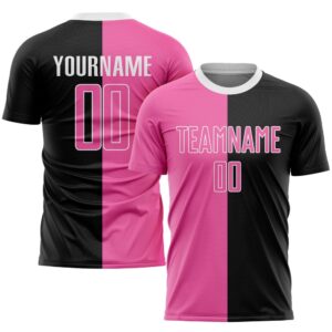 Black Pink White Sublimation Split Fashion Soccer&hellip;