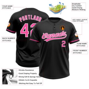 Black Pink White Two Button Unisex Softball Jersey Custom Team Softball Jersey 3 ssjhh2.jpg