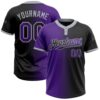 Black Purple Gray Two Button Unisex Softball Jersey, Custom Team Softball Jersey