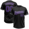 Black Purple Light Blue Gradient Fashion Two Button Unisex Softball Jersey, Custom Team Softball Jersey