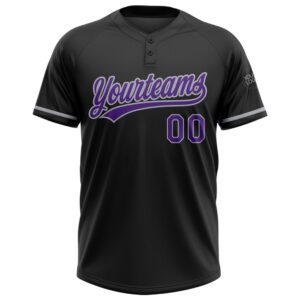Black Purple Gray Two Button Unisex Softball&hellip;