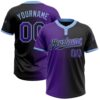 Black Purple Gray Two Button Unisex Softball Jersey, Custom Team Softball Jersey