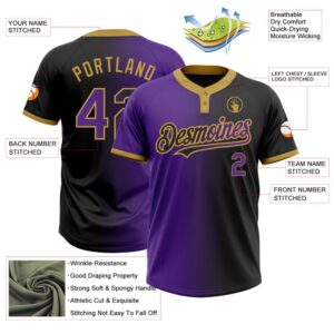 Black Purple Old Gold Gradient Fashion Two Button Unisex Softball Jersey Custom Team Softball Jersey 3 d99h7r.jpg