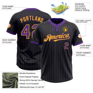 Black Purple Pinstripe Gold Two Button Unisex Softball Jersey Custom Team Softball Jersey 3 cfd0mr.jpg